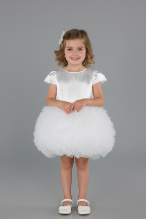 Short White Girl Dress ABK2502