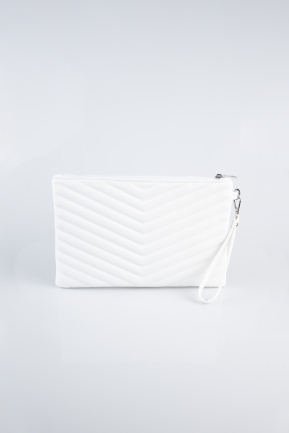 White Leather Evening Bag KC413