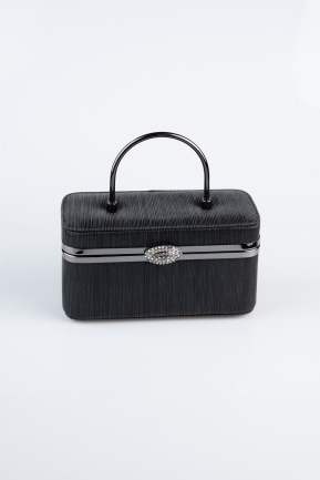 Black Laser Cut Box Bag KC149