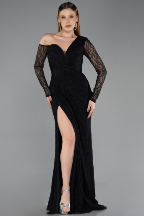 Long Black Dantelle Evening Dress ABU5618
