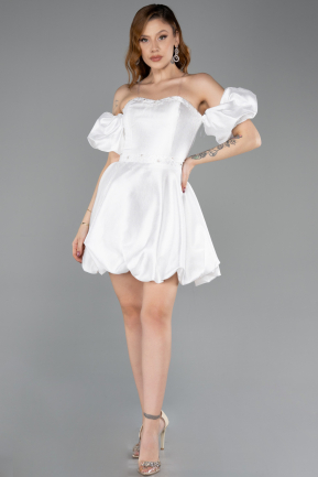 Mini White Party Dress ABK2512