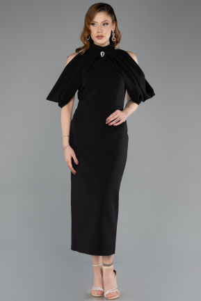 Midi Black Party Dress ABK2517