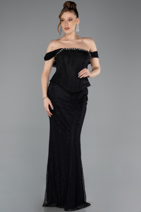 Long Black Dantelle Mermaid Prom Dress ABU5685