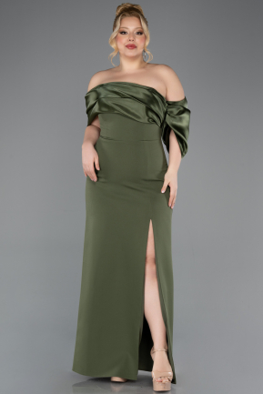Olive Drab Long Formal Plus Size Dress ABU5047