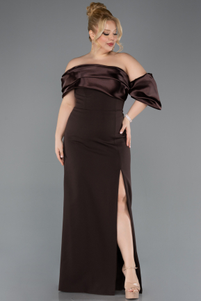 Brown Long Formal Plus Size Dress ABU5047