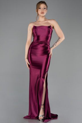 Long Cherry Colored Prom Gown ABU5707