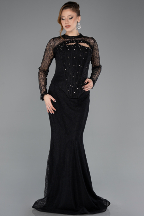 Long Black Dantelle Mermaid Prom Dress ABU5725