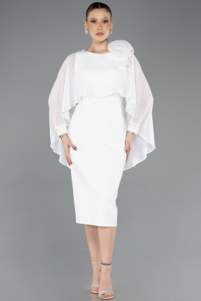 Midi White Cocktail Dress ABK2382