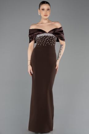 Brown Long Evening Dress ABU5352
