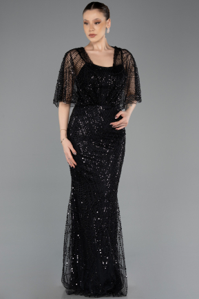 Long Black Beaded Evening Dress ABU5718