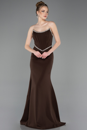 Brown Long Evening Dress ABU5747