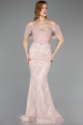Long Powder Color Dantelle Mermaid Evening Gown ABU5822