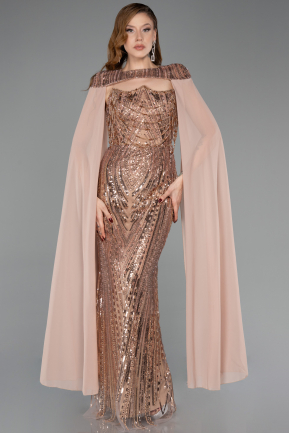 Long Copper Scaly Evening Dress ABU5828