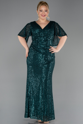 Long Emerald Green Plus Size Evening Gown ABU5837