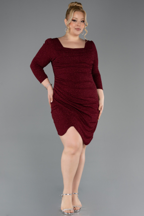 Short Burgundy Plus Size Cocktail Dress ABK2537
