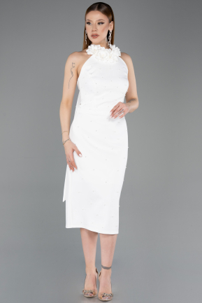 Midi White Cocktail Dress ABK2551