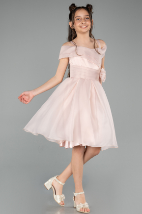 Short Powder Color Girl Dress ABK2565