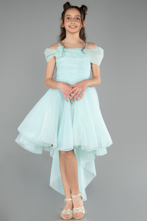 Front Short Back Long Mint Girl Dress ABO128
