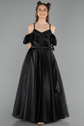 Long Black Girl Dress ABU5912