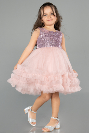 Short Powder Color Girl Dress ABK2570