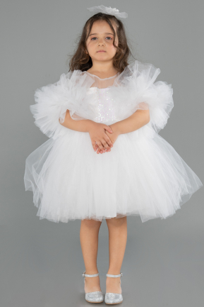 Short White Girl Dress ABK2572