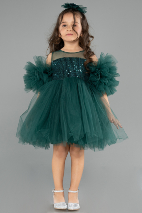Short Green Girl Dress ABK2572