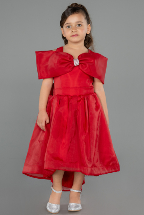 Front Short Back Long Red Girl Dress ABO107