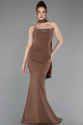 Brown Long Mermaid Evening Gown ABU5566