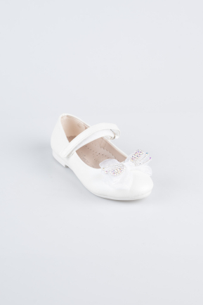 White Leather Flat Shoe SE2