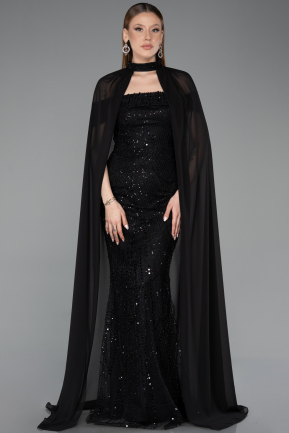 Long Black Beaded Evening Dress ABU5915