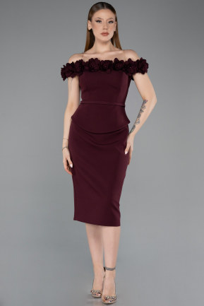 Midi Cherry Colored Cocktail Dress ABK2583