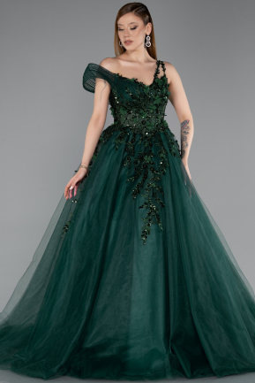 Long Emerald Green Designer Evening Dress ABU5960