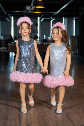 Short Anthracite Girl Dress ABK2574