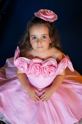 Short Pink Satin Girl Dress ABK2573