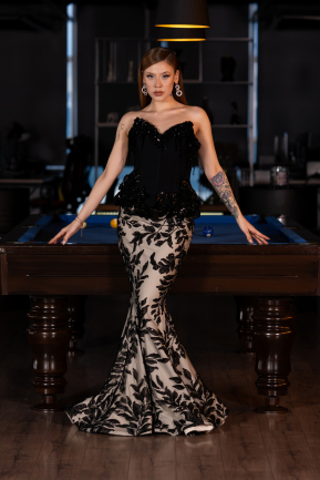 Long Black Haute Couture Dress ABU5954