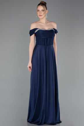 Long Navy Blue Prom Gown ABU5938