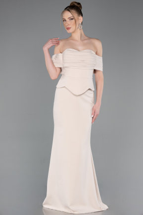 Beige Long Evening Dress ABU5559