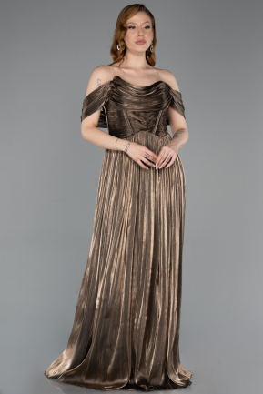 Copper Long Chiffon Cocktail Dress ABU5283