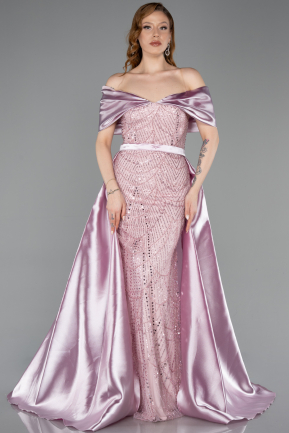 Powder Color Long Beaded Evening Dress ABU5400
