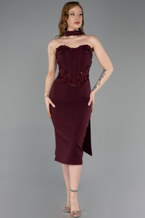 Midi Cherry Colored Cocktail Dress ABK2593