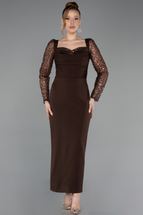 Brown Midi Cocktail Dress ABK2387