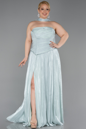 Long Mint Chiffon Formal Plus Size Dress ABU5958