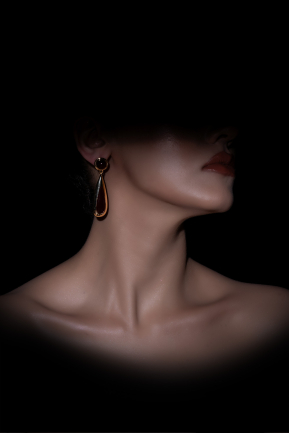 Burgundy-Gold Earring DF1042