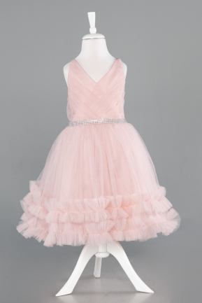 Short Rose Colored Girl Dress ABK2568