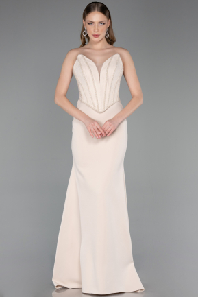 Beige Long Evening Dress ABU5568