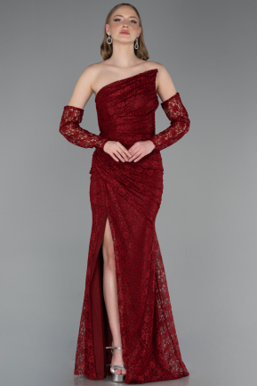 Long Burgundy Dantelle Evening Dress ABU6050