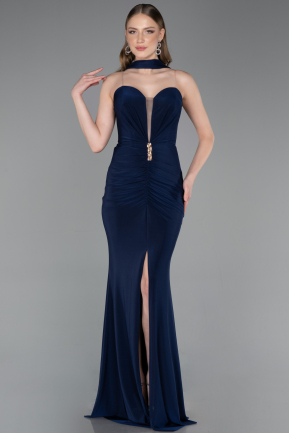 Long Navy Blue Prom Gown ABU6051
