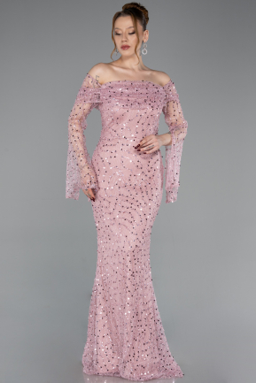 Powder Color Long Scaly Mermaid Evening Gown ABU5623