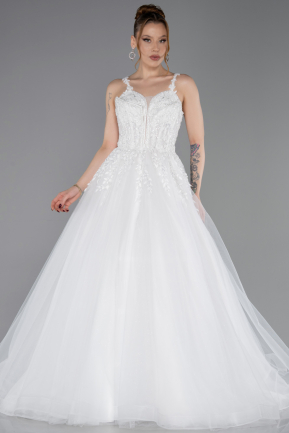 Long White Wedding Dress ABG187
