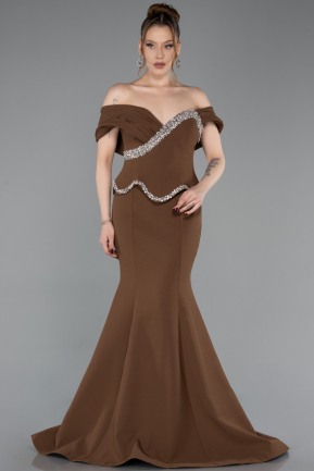 Long Brown Mermaid Prom Dress ABU6046